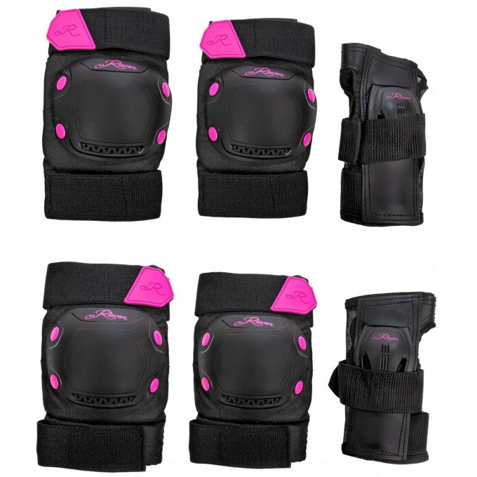 Kaitsmete komplekt Raven Dexard Black/Pink S