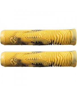 North Industry Pro Scooter Grips (Black/Canary Yellow Swirl)