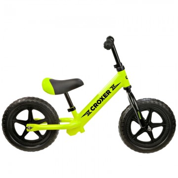 Balance Bike Croxer Leox Lime pumped wheels, handbreak