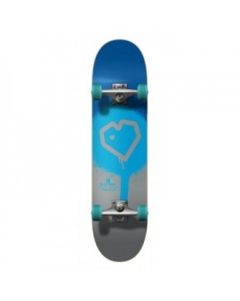 Blueprint Spray Heart V2 Complete Skateboard (7.5"|Blue/Silver/Teal)