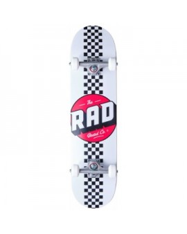 RAD Checker Stripe Complete Skateboard (7.75"|White)