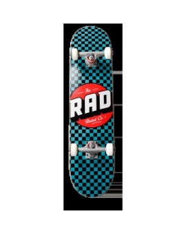 RAD Checkers Progressive Complete Skateboard (7.25"|Black/Teal)