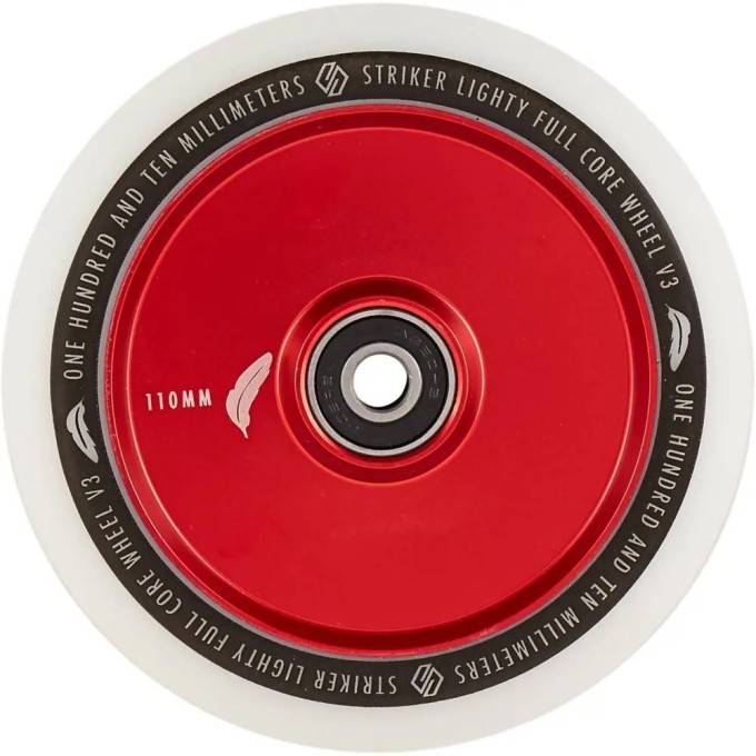 Striker Lighty Full Core V3 White Pro Scooter Wheel (110mm|Red)