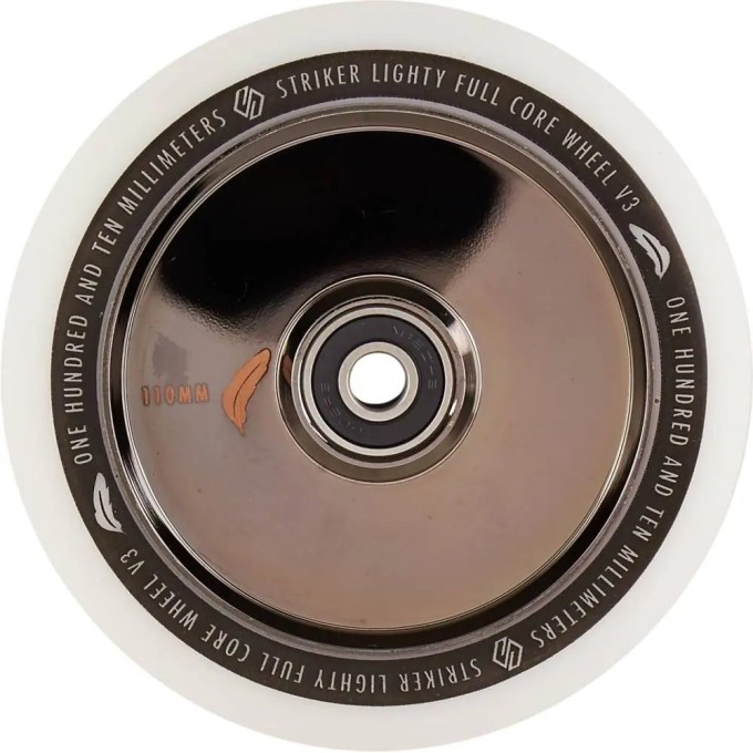 Striker Lighty Full Core V3 White Pro Scooter Wheel (110mm|Metallic Black)