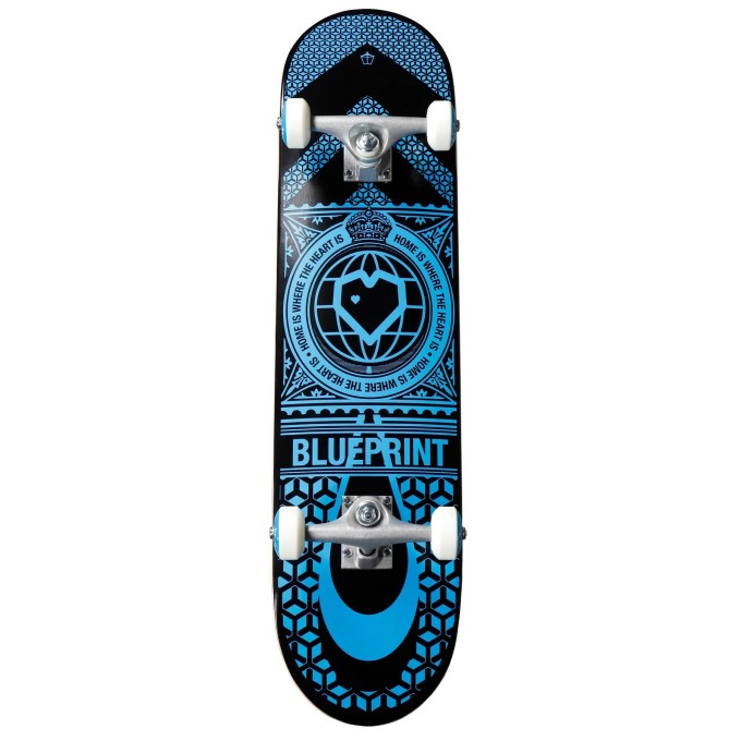 Blueprint Home Heart Complete Skateboard (7.75"|Blue/Black)