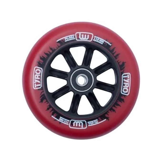 Longway Tyro Nylon Core Pro Scooter Wheel (110mm|Red/Black Flame)