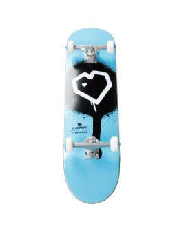 Blueprint Spray Heart V2 Complete Skateboard (8"|Blue/Black/White)