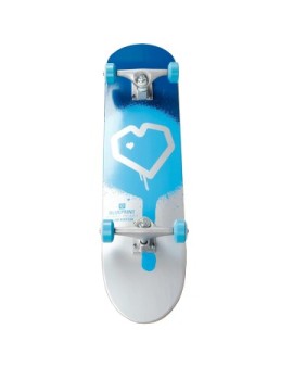 Blueprint Spray Heart V2 Complete Skateboard (7.5"|Blue/Silver/Teal)