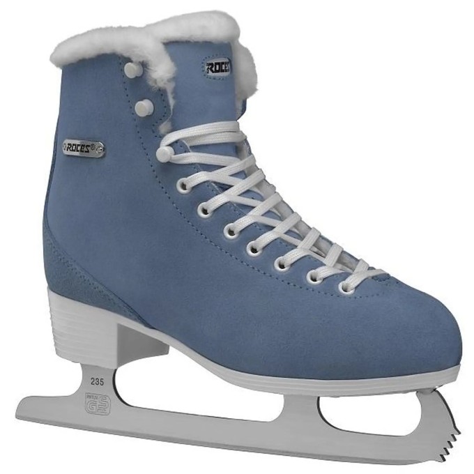 Roces Suede Eco-Fur Figure Skates (Suede Blue|40)