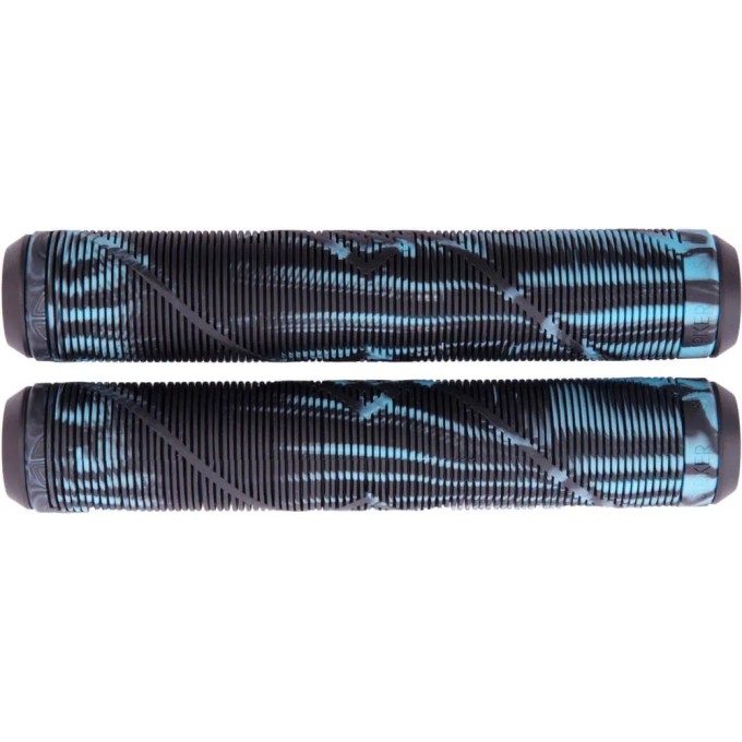 Striker Thick Logo Pro Scooter Grips (Black/Teal)