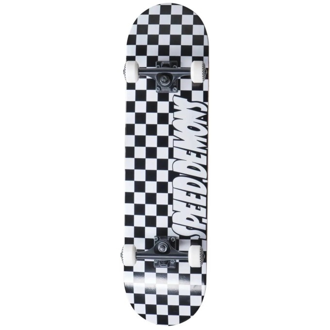 Speed Demons Checkers Complete Skateboard (7"|Black/White)