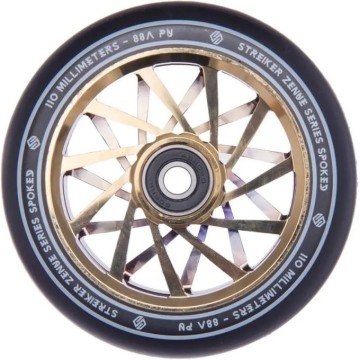 Striker Zenue Series Black Pro Scooter Wheel (110mm|Gold Chrome)