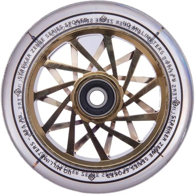 Striker Zenue Series Clear Pro Scooter Wheel (110mm|Gold Chrome)