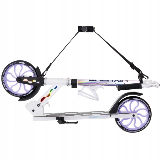 Foldable scooter Raven Galaxia Holo 200mm with bell, bottle holder and LED core