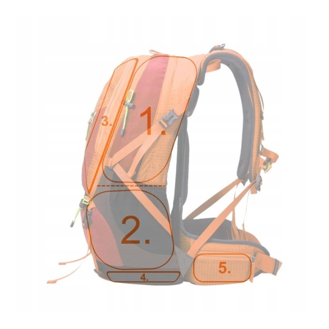 Hiking backpack Aoking 50L Orange with detachable frame