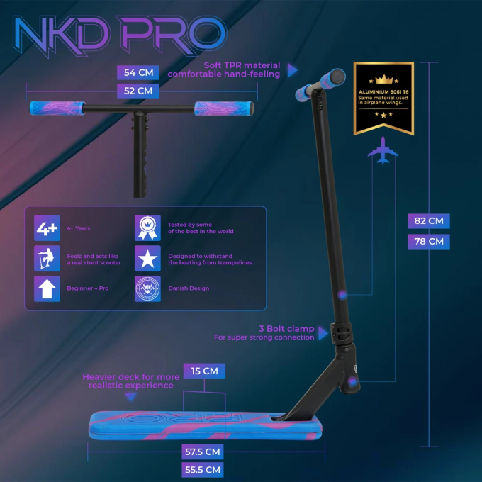Батутный самокат NKD Pro Trampoline Bluepurple 78CM-уже в наличии!