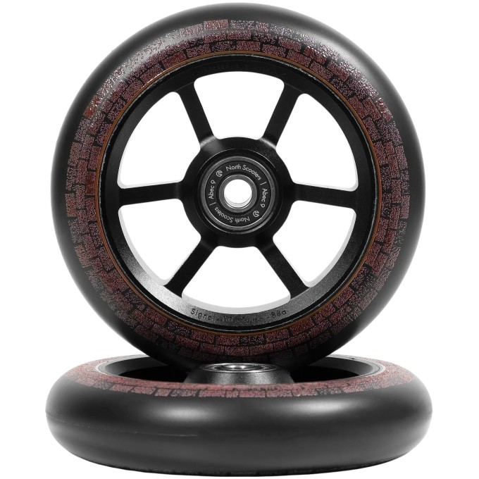 North Garrett Braz G5 Pro Scooter Wheels 2-Pack (115mm|Matte Black/Dark Brown)