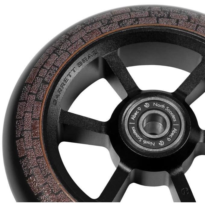 North Garrett Braz G5 Pro Scooter Wheels 2-Pack (115mm|Matte Black/Dark Brown)