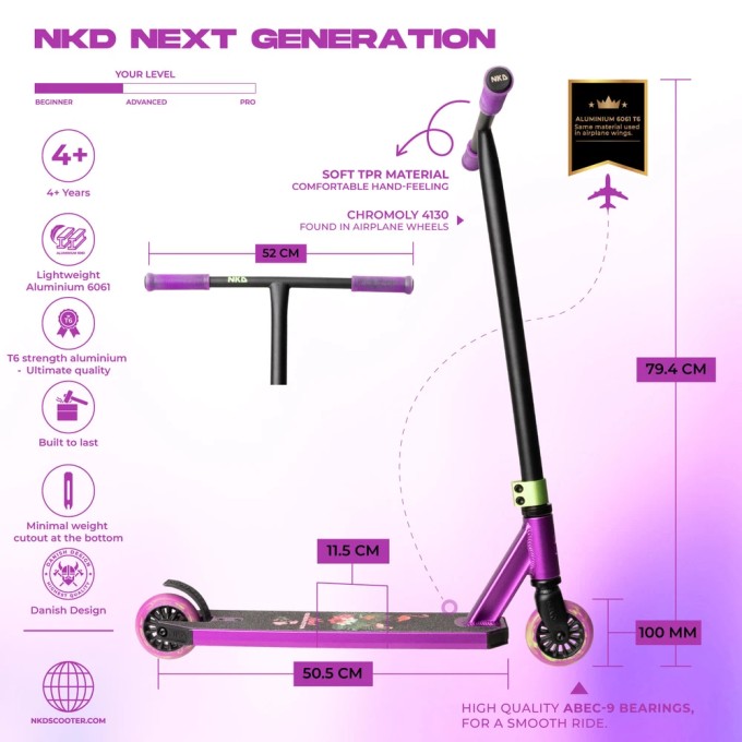Трюковый самокат NKD Next Generation-отличные цвета, приятная цена!