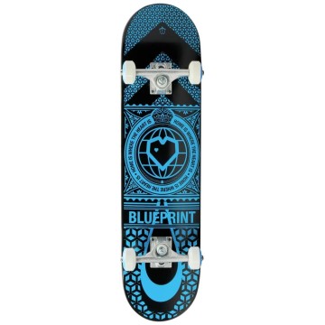 Blueprint Home Heart Complete Skateboard (7.75"|Black/Blue)