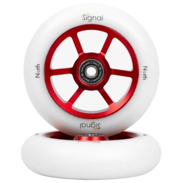 North Scooters Signal Pro Scooter Wheels 2-Pack (115mm|Red / White)