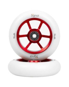 North Scooters Signal Pro Scooter Wheels 2-Pack (115mm|Red / White)