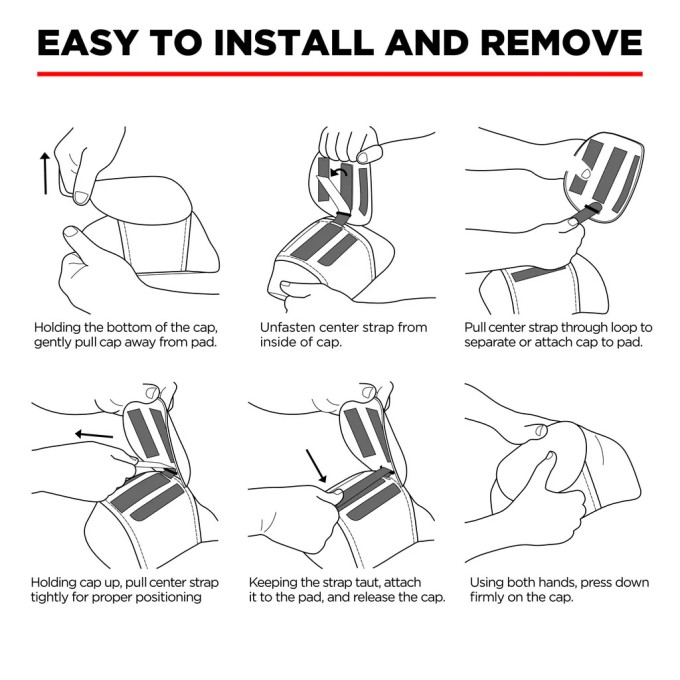 187 Killer Pads Lock-In Recaps põlvekaitsmete kated (mustad)