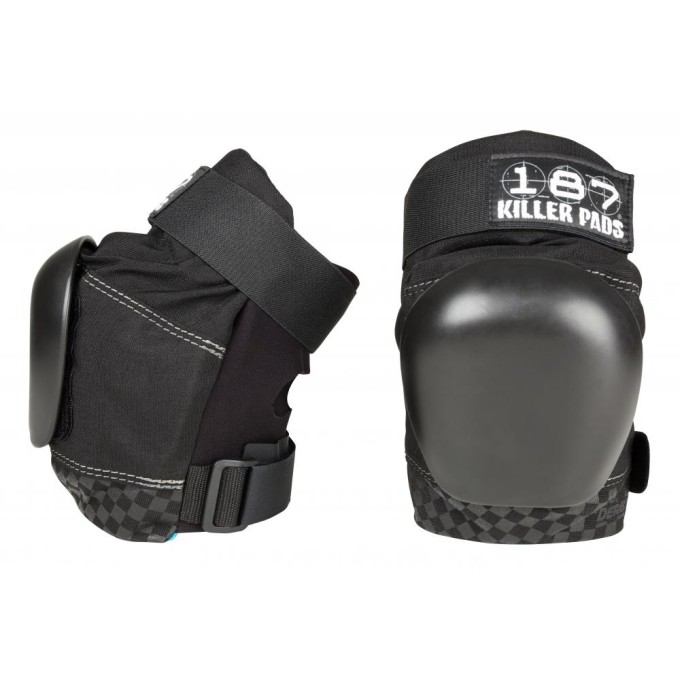 187 Killer Pads Pro kelio įtvarai Kelių apsaugos su keičiamosiomis dangteliais (juodi/juodi)