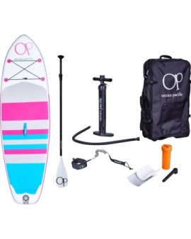 Ocean Pacific Venice All Round 8'6 Inflatable Paddle Board (White/Grey/Pink)