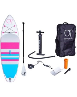 Ocean Pacific Sunset All Round 9'6 Inflatable Paddle Board (White/Grey/Pink)