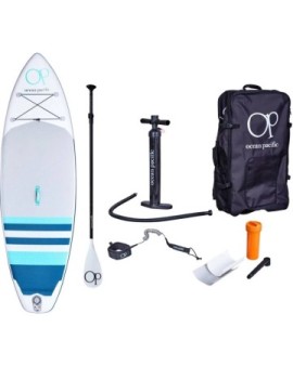 Ocean Pacific Sunset All Round 9'6 Inflatable Paddle Board (White/Grey/Teal)