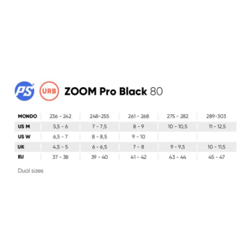 Powerslide Zoom Pro Black 80 – linnarulluisud 4 × 80 mm