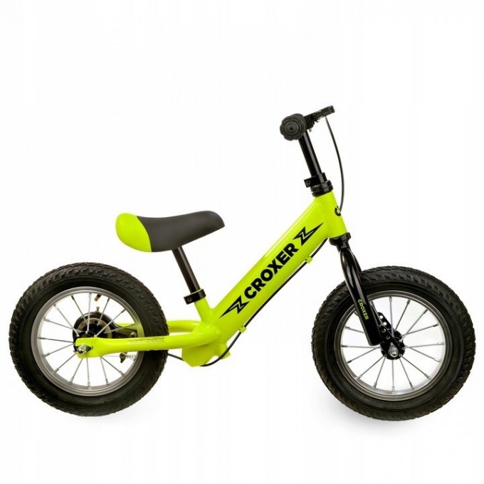 Balance Bike Croxer Leox Lime pumped wheels, handbreak