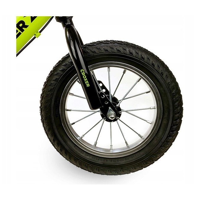 Balance Bike Croxer Leox Lime pumped wheels, handbreak