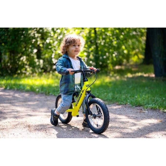 Balance Bike Croxer Leox Lime pumped wheels, handbreak